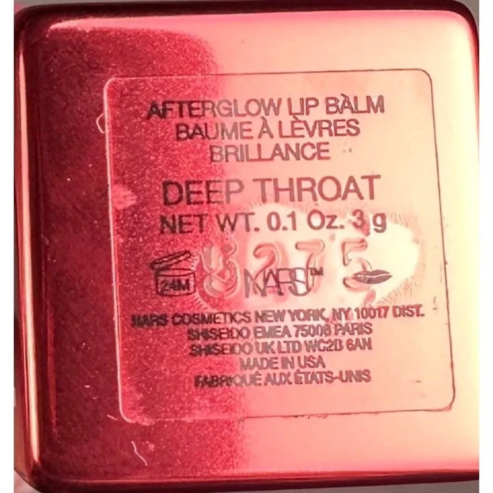 NARS Afterglow Lip Balm Deep Throat 0.1oz Pink Gold Shimmer Sheer Shine NWT
